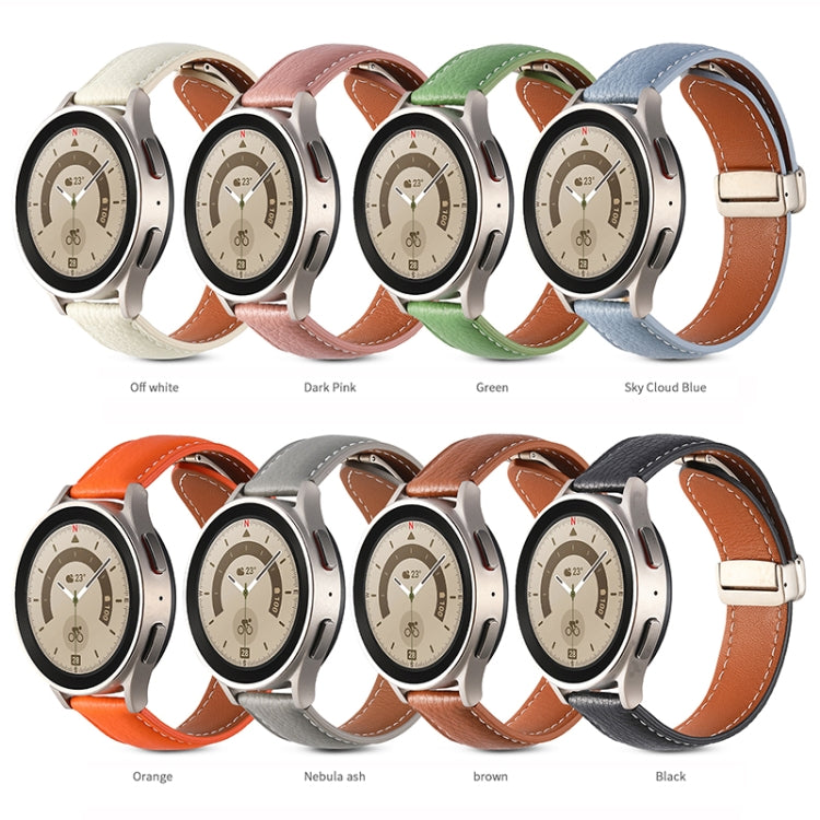 Bracelet de montre en cuir véritable avec boucle déployante, pour Samsung Galaxy Watch 5