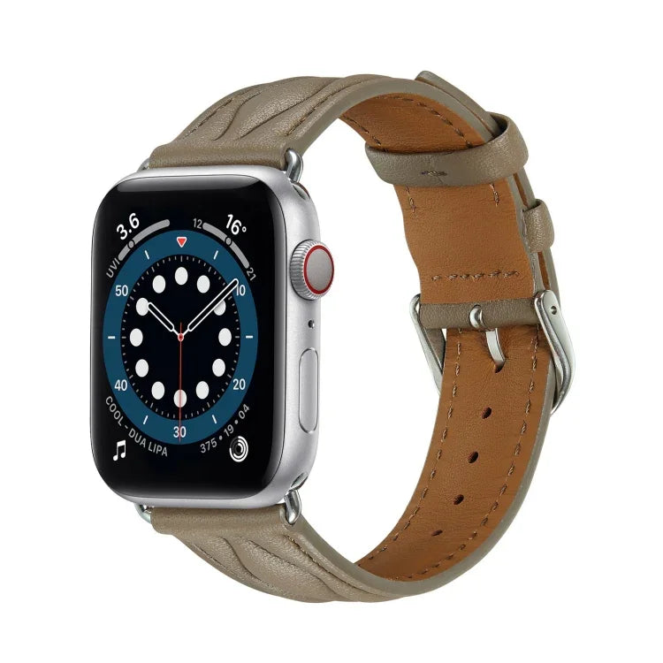 Bracelet en cuir à motif ondulé, pour Apple Watch Ultra 49 mm / Series 8&7 45 mm /, pour Apple Watch Series 8&7 41 mm /
