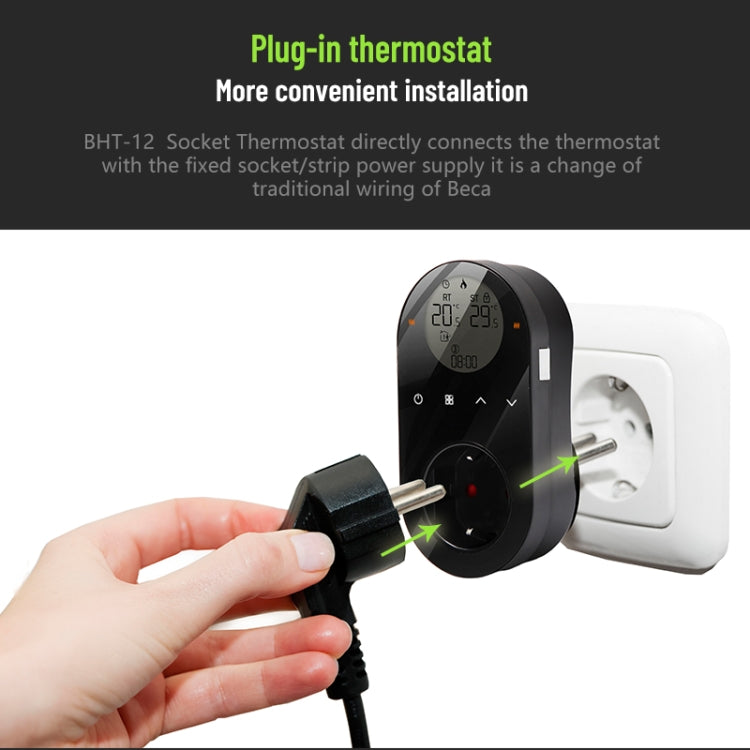 Thermostat LCD à brancher, prise EU, avec WiFi, sans WiFi