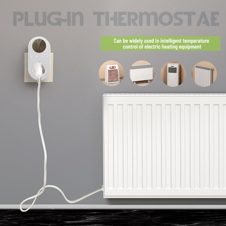 Thermostat LCD à brancher, prise EU, avec WiFi, sans WiFi