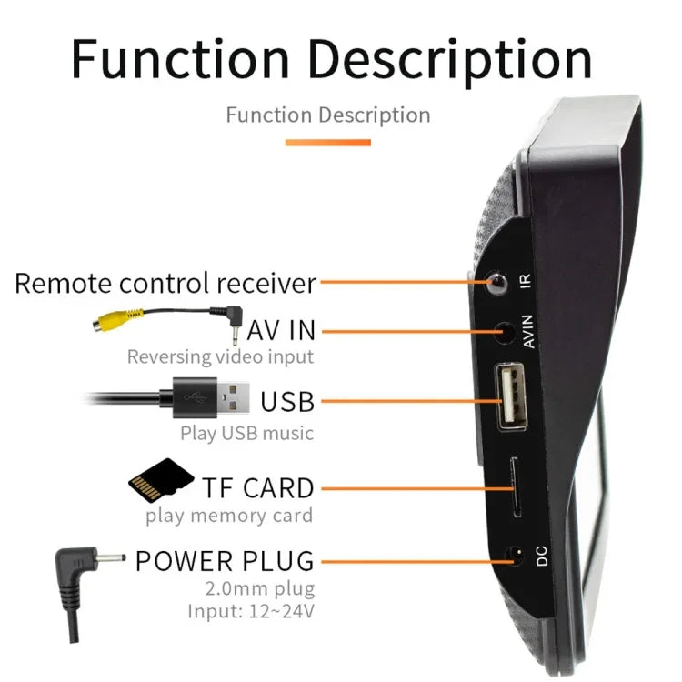 Radio multimédia sans fil CarPlay de 7 pouces avec écran tactile IPS 1080P, radio MP5 Bluetooth, moniteur, B600W