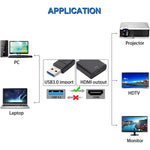 Convertisseur USB 3.0 vers HDMI grand boîtier, grand boîtier
