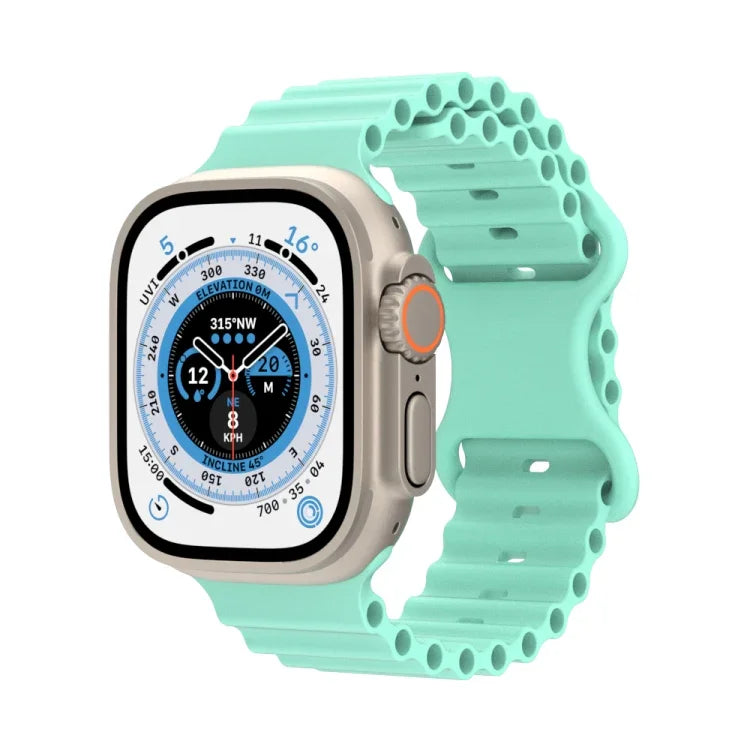 Bracelet de montre en silicone Ocean Style, pour Apple Watch Ultra 49 mm / Series 8&7 45 mm / SE 2&6&SE&5&4 44 mm / 3&2&1 42 mm, pour Apple Watch Series 8&7 41 mm / SE 2&6&SE&5&4 40 mm / 3&2&1 38 mm