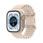 Ocean Style Silicone Watch Band, For Apple Watch Ultra 49mm / Series 8&7 45mm / SE 2&6&SE&5&4 44mm / 3&2&1 42mm, For Apple Watch Series 8&7 41mm / SE 2&6&SE&5&4 40mm / 3&2&1 38mm