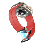 Bracelet de montre en silicone de couleur unie, pour Apple Watch Ultra 49mm / Series 8&7 45mm / SE 2&6&SE&5&4 44mm, pour Apple Watch Series 8&7 41mm / SE 2&6&SE&5&4 40mm / 3&2&1 38mm