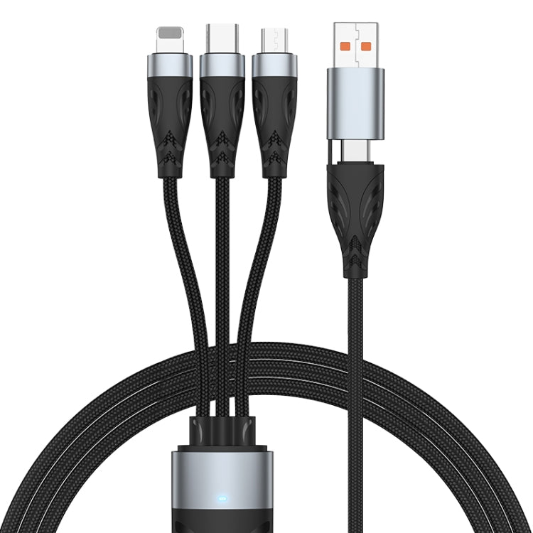 ADC-008 Câble de données de charge rapide entièrement compatible USB/Type-C vers Type-C + 8 broches + Micro USB deux à trois, 1,2 m, 2 m