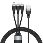 ADC-008 Câble de charge rapide 3-en-1 USB vers USB-C/Type-C + 8 broches + Micro USB entièrement compatible, 1,2 m, 2 m