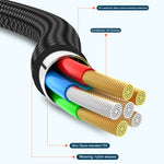ADC-008 Câble de charge rapide 3-en-1 USB vers USB-C/Type-C + 8 broches + Micro USB entièrement compatible, 1,2 m, 2 m