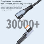 ADC-009 Câble de données double coude USB-C/Type-C vers 8 broches 20 W, 0,4 m, 1 m, 2 m