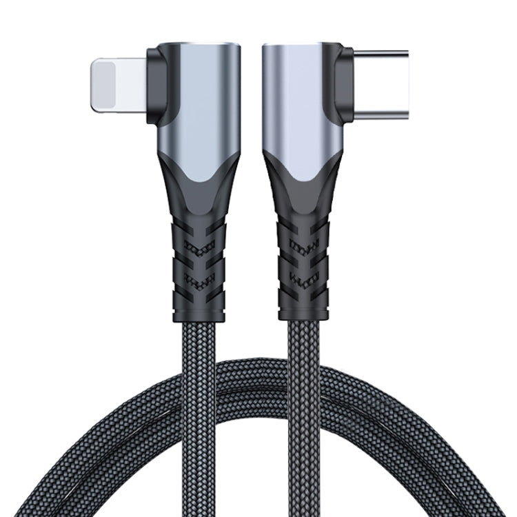 ADC-009 Câble de données double coude USB-C/Type-C vers 8 broches 20 W, 0,4 m, 1 m, 2 m