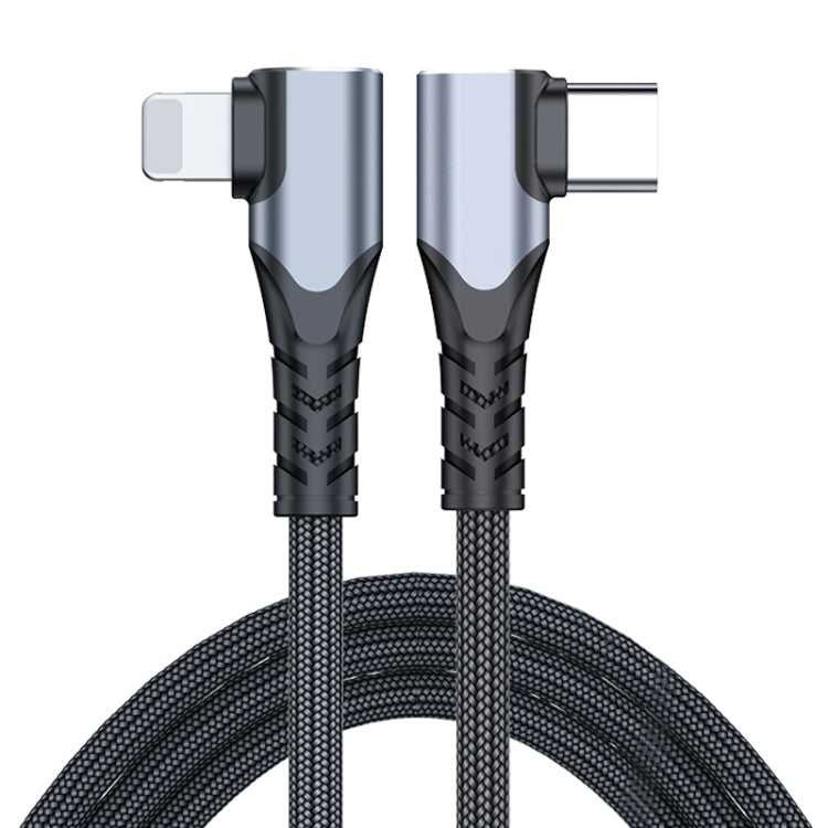 ADC-009 Câble de données double coude USB-C/Type-C vers 8 broches 20 W, 0,4 m, 1 m, 2 m