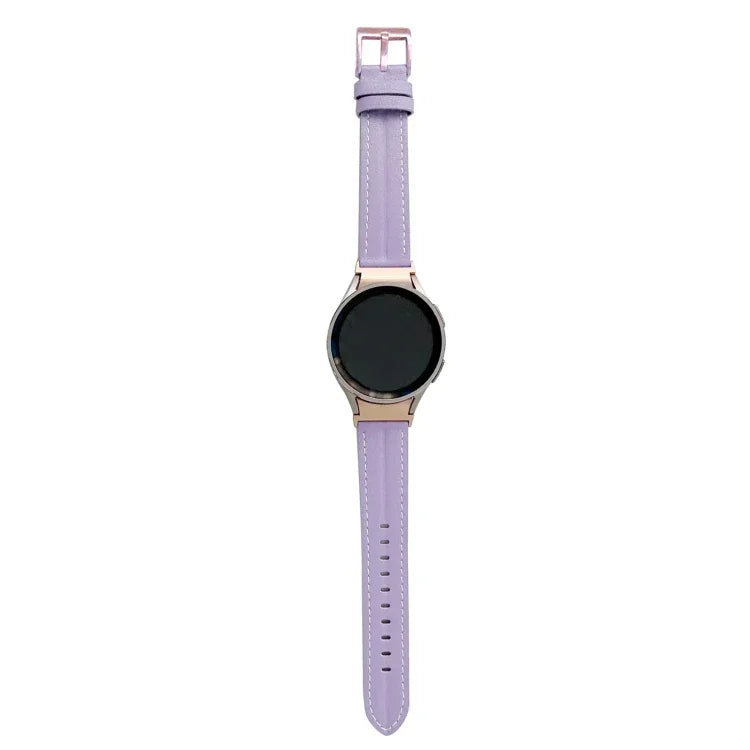 Grooved Genuine Leather Watch Band, For Samsung Galaxy Watch5 40mm / 44mm