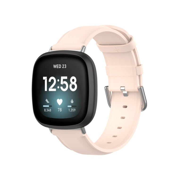 Genuine Leather Watch Band, For Fitbit Versa 3 / Sense