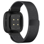 20mm Milanese Magnetic Metal Split Buckle Watch Band, For Fitbit Versa 4 / Versa 3