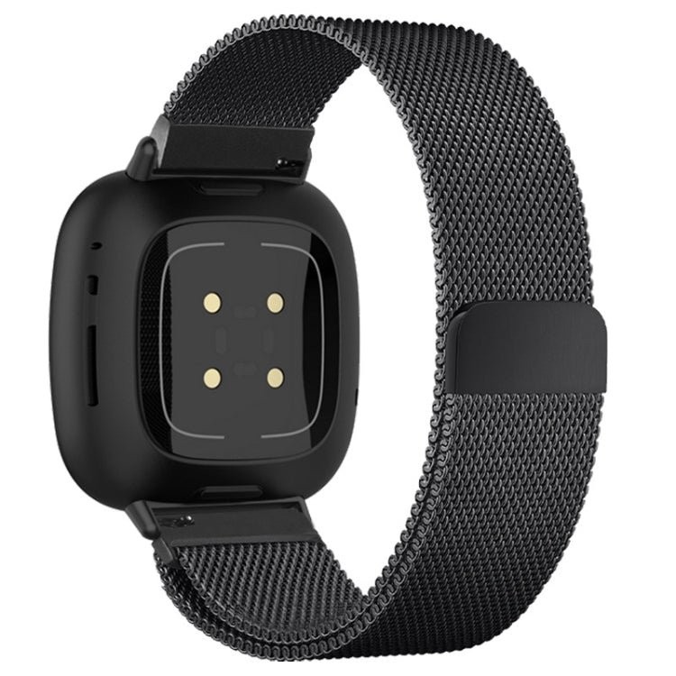 20mm Milanese Magnetic Metal Split Buckle Watch Band, For Fitbit Versa 4 / Versa 3