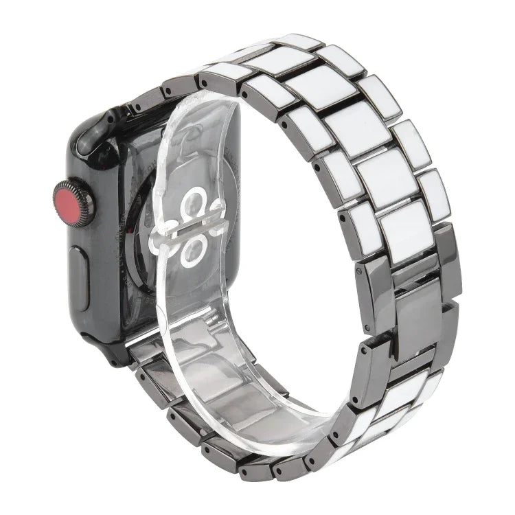 Bracelet de montre en métal époxy, pour Apple Watch 5 et 4 44 mm / 3 et 2 et 1 42 mm
