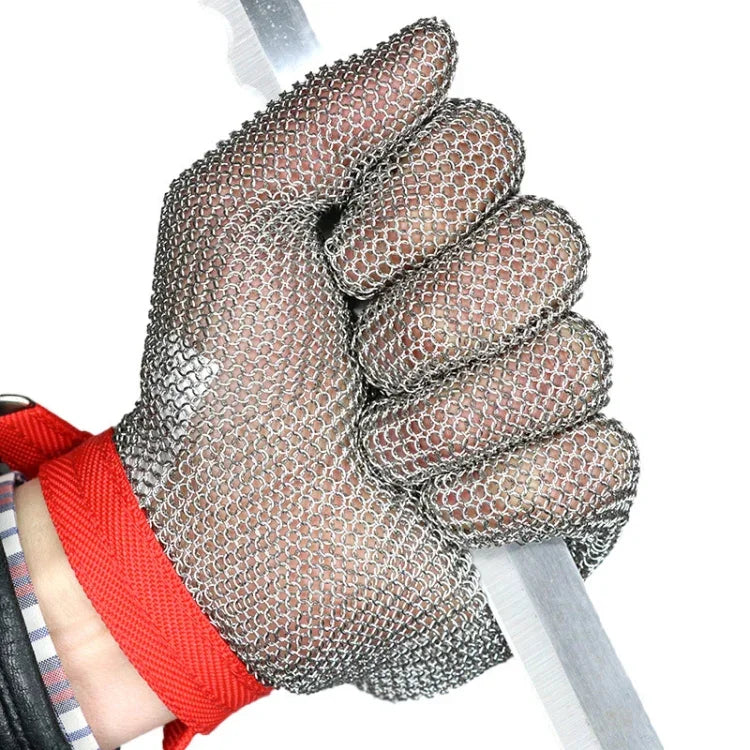 Gants de protection anti-coupure en acier inoxydable 304 à 5 doigts, XXS, XS, S, M, L