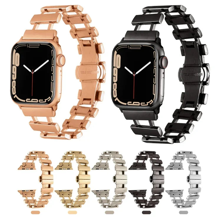 Bracelet de Montre en Acier Inoxydable Creux, Pour Apple Watch Ultra 49mm / Series 8&7 45mm, Pour Apple Watch Series 8&7 41mm / SE 2&6&SE&5&4 40mm