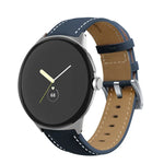 Bracelet de Montre en Cuir Véritable avec Surpiqûres et Extrémité Pointue, Pour Google Pixel Watch 4 / 3 / 2 / 1 41mm