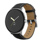 Bracelet de Montre en Cuir Véritable avec Surpiqûres et Extrémité Pointue, Pour Google Pixel Watch 4 / 3 / 2 / 1 41mm