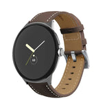 Bracelet de Montre en Cuir Véritable avec Surpiqûres et Extrémité Pointue, Pour Google Pixel Watch 4 / 3 / 2 / 1 41mm