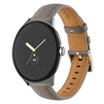 Bracelet de Montre en Cuir Véritable avec Surpiqûres et Extrémité Pointue, Pour Google Pixel Watch 4 / 3 / 2 / 1 41mm