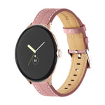 Bracelet de montre en cuir véritable rainuré, Pour Google Pixel Watch 4 / 3 / 2 / 1 41mm