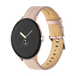 Bracelet de montre en cuir véritable rainuré, Pour Google Pixel Watch 4 / 3 / 2 / 1 41mm
