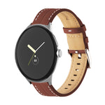 Bracelet de montre en cuir véritable rainuré, Pour Google Pixel Watch 4 / 3 / 2 / 1 41mm