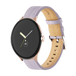 Bracelet de montre en cuir véritable rainuré, Pour Google Pixel Watch 4 / 3 / 2 / 1 41mm