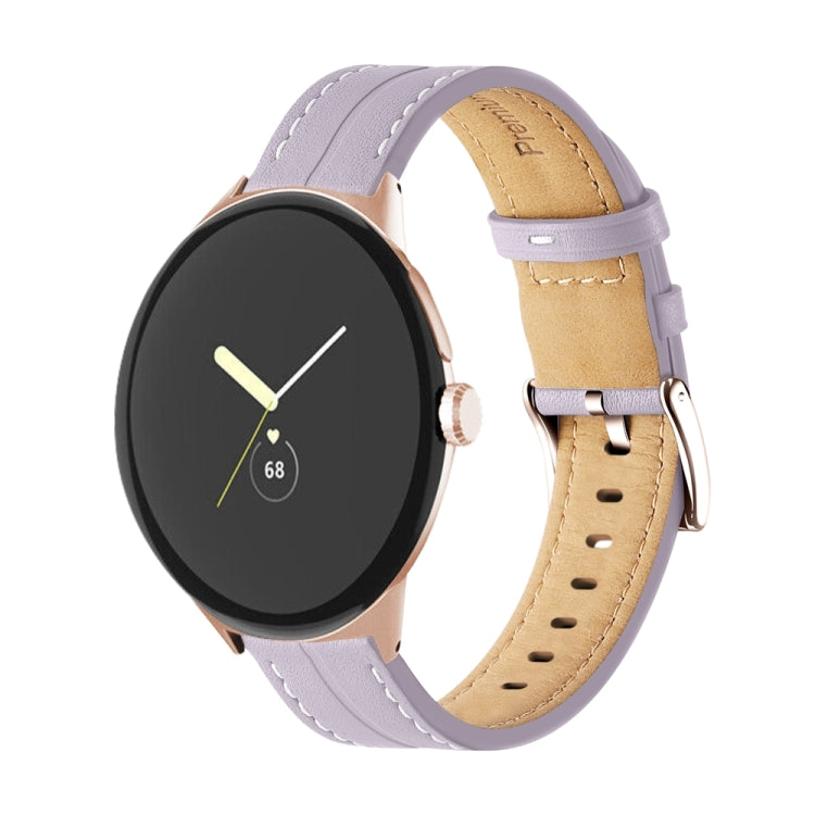 Bracelet de montre en cuir véritable rainuré, Pour Google Pixel Watch 4 / 3 / 2 / 1 41mm