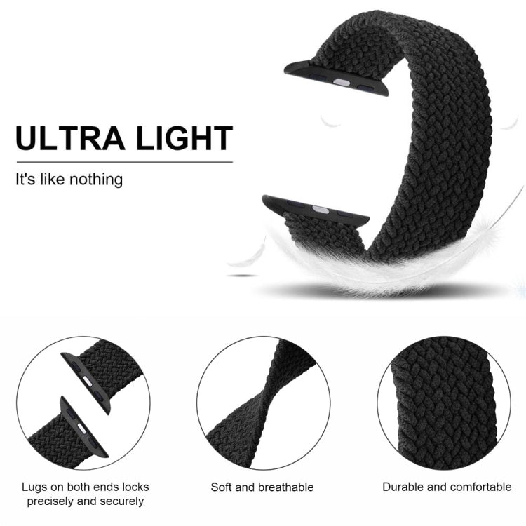 Bracelet de montre en nylon tressé à tour unique pour Apple Watch Series 8&7 41mm / SE 2&6&SE&5&4 40mm / 3&2&1 38mm, pour Apple Watch Series 8&7 41mm,145mm, pour Apple Watch Series 8&7 41mm, 145mm