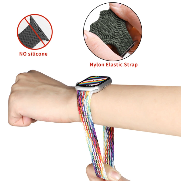Bracelet de montre en nylon tressé à tour unique pour Apple Watch Series 8&7 41mm / SE 2&6&SE&5&4 40mm / 3&2&1 38mm, pour Apple Watch Series 8&7 41mm,145mm, pour Apple Watch Series 8&7 41mm, 145mm