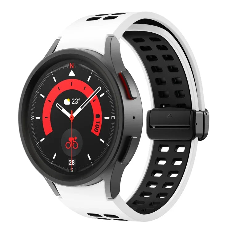 Bracelet de montre en silicone à boucle déployante à double rangée, pour Samsung Galaxy Watch5 Pro