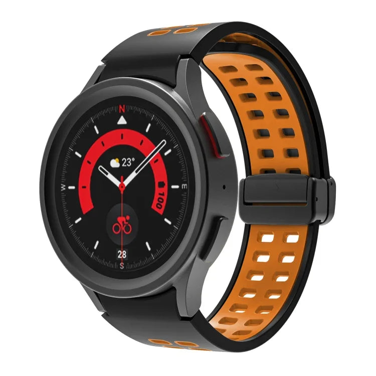 Double-row Hole Folding Buckle Silicone Watch Band, For Samsung Galaxy Watch5 Pro