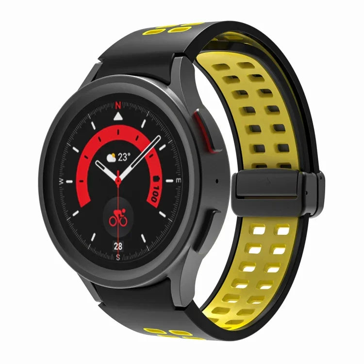 Double-row Hole Folding Buckle Silicone Watch Band, For Samsung Galaxy Watch5 Pro