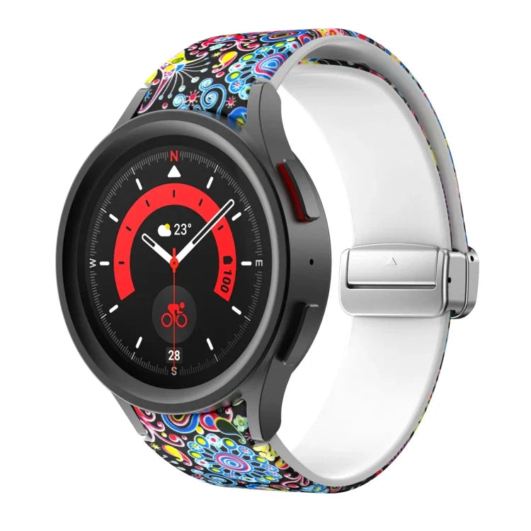 Bracelet de montre magnétique en silicone imprimé, pour Samsung Galaxy Watch5