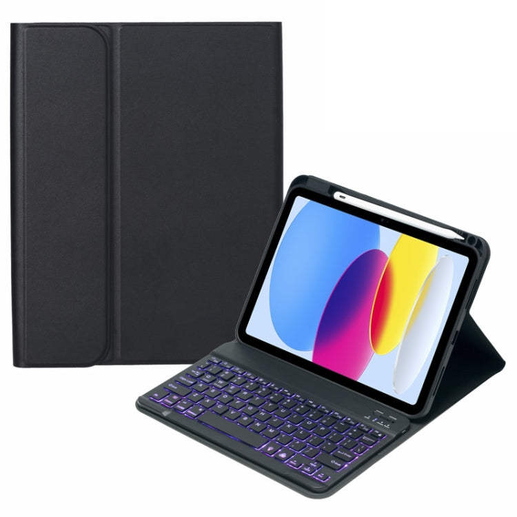 Étui en cuir avec clavier Bluetooth rétroéclairé et fente pour stylet SA-10DS, pour iPad 10e génération 10,9 2022