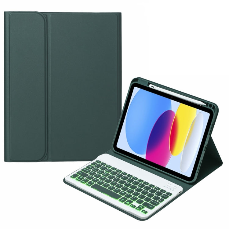 Étui en cuir avec clavier Bluetooth rétroéclairé et fente pour stylet SA-10DS, pour iPad 10e génération 10,9 2022