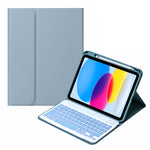 Étui en cuir avec clavier Bluetooth rétroéclairé et fente pour stylet SA-10DS, pour iPad 10e génération 10,9 2022