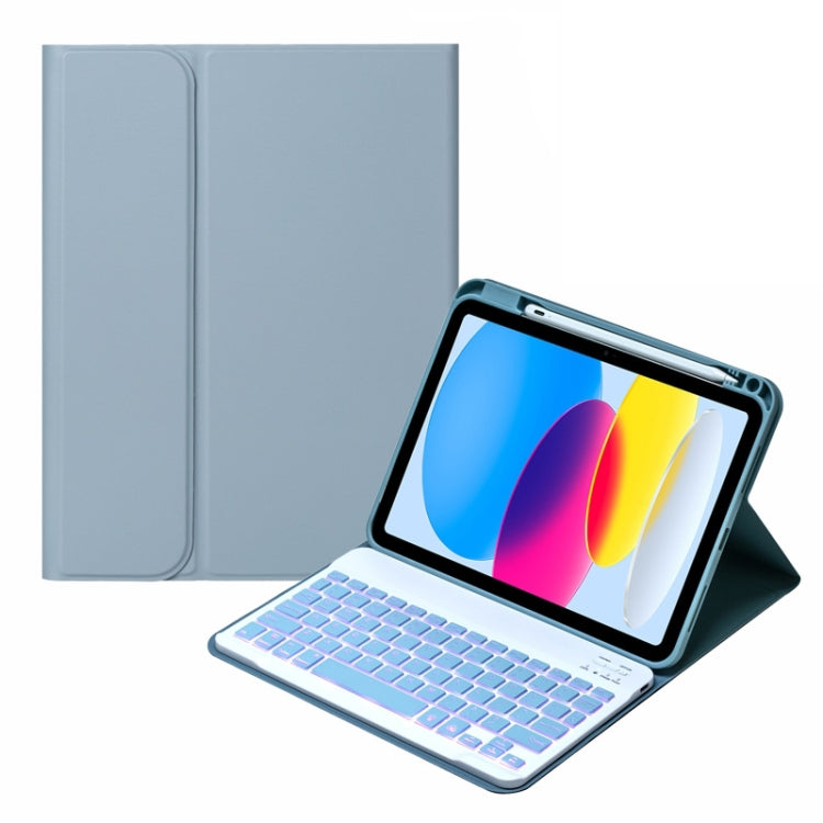 Étui en cuir avec clavier Bluetooth rétroéclairé et fente pour stylet SA-10DS, pour iPad 10e génération 10,9 2022