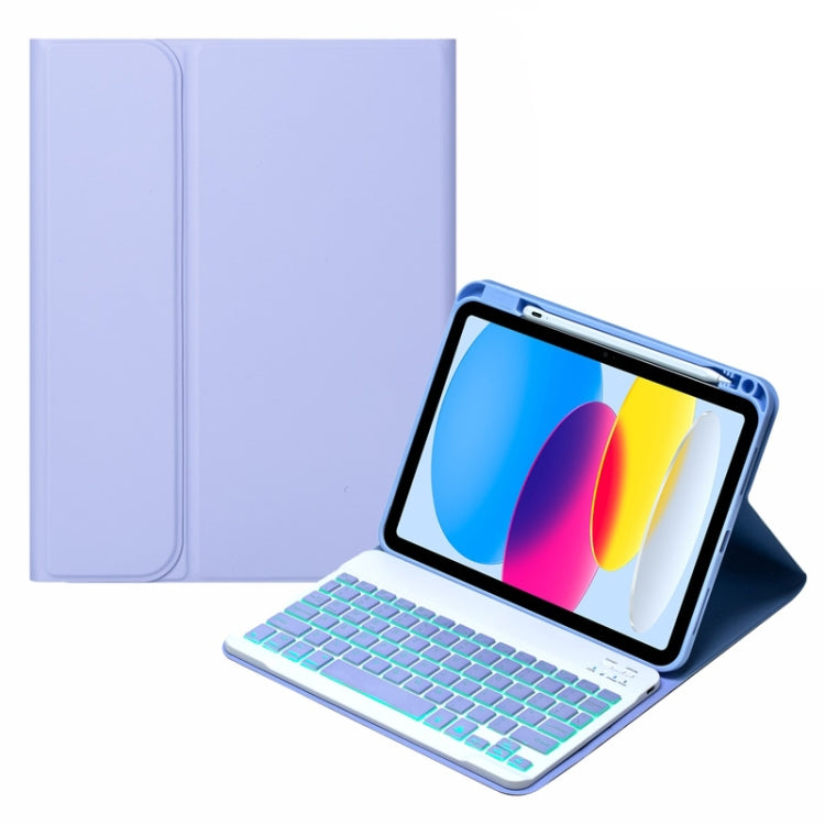 Étui en cuir avec clavier Bluetooth rétroéclairé et fente pour stylet SA-10DS, pour iPad 10e génération 10,9 2022
