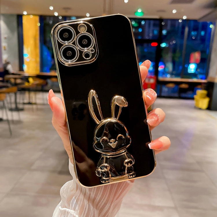 Plating Rabbit Holder Phone Case, For iPhone 13 Pro Max, For iPhone 12, For iPhone 12 Pro, For iPhone 12 Pro Max, For iPhone 11, For iPhone 11 Pro