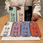 Plating Rabbit Holder Phone Case, For iPhone 13 Pro Max, For iPhone 12, For iPhone 12 Pro, For iPhone 12 Pro Max, For iPhone 11, For iPhone 11 Pro