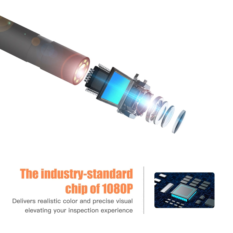 Endoscope industriel portable étanche HD P40 8mm à écran vertical intégré, 2m, 5m, 10m