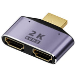 Adaptateur HDMI 2 en 1 2K 60Hz avec voyants indicateurs