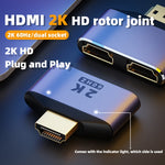 Adaptateur HDMI 2 en 1 2K 60Hz avec voyants indicateurs