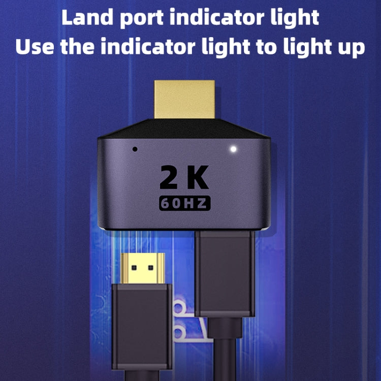 Adaptateur HDMI 2 en 1 2K 60Hz avec voyants indicateurs