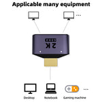 Adaptateur HDMI 2 en 1 2K 60Hz avec voyants indicateurs