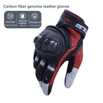 Une paire de gants de moto en cuir véritable avec jointures dures en fibre de carbone, écran tactile, XL, XXL